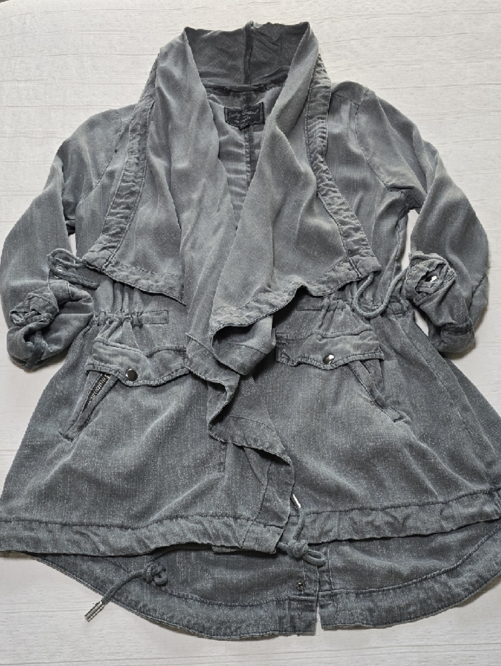 Women’s Lucky Brand Military Style Utility Jacket Grey Size S - Picture 13 of 16
